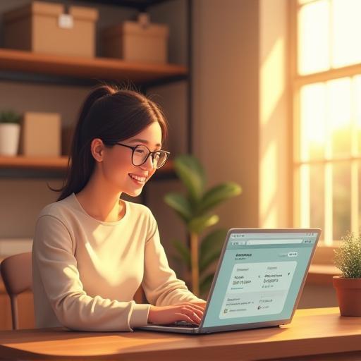 Online store owner checking order shipments